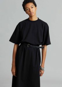 Black The Frankie Shop Lou Oversized Tee Dress - Black Dresses Women - Image 4