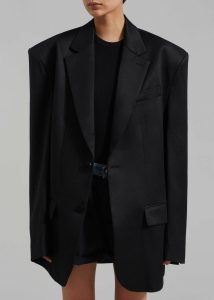 Black The Frankie Shop Outerwear Blair Linen Blazer - Black Women - Image 3