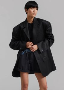 Black The Frankie Shop Outerwear Blair Linen Blazer - Black Women - Image 5