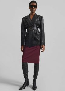 Black The Frankie Shop Outerwear Windham Faux Leather Blazer - Black Women - Image 3