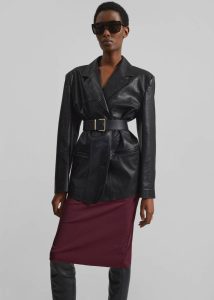 Black The Frankie Shop Outerwear Windham Faux Leather Blazer - Black Women - Image 4