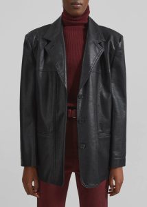 Black The Frankie Shop Outerwear Windham Faux Leather Blazer - Black Women - Image 5