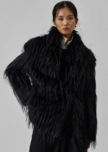 Black The Frankie Shop Women Hythe Faux Fur Coat - Black Outerwear - Image 3