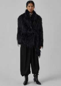 Black The Frankie Shop Women Hythe Faux Fur Coat - Black Outerwear - Image 4