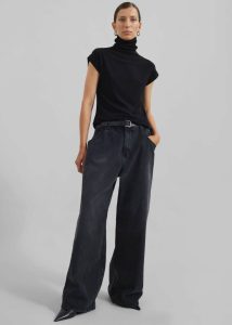 Black The Frankie Shop Women Nile Turtleneck Top - Black Tops - Image 3