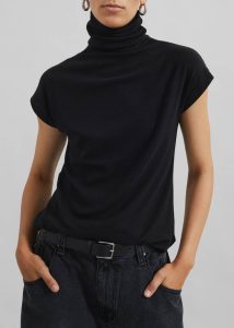 Black The Frankie Shop Women Nile Turtleneck Top - Black Tops - Image 4