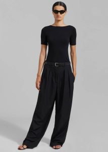 Black Tops Vera Scoop Back Shirt - Black Women The Frankie Shop - Image 3