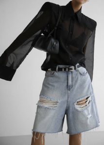 Black Tops Women Jolene Semi Sheer Shirt - Black The Frankie Shop - Image 2