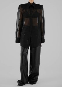 Black Tops Women Jolene Semi Sheer Shirt - Black The Frankie Shop - Image 4