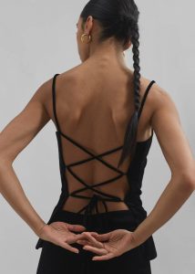 Black Tops Women The Frankie Shop Lucia Velvet Tank - Black