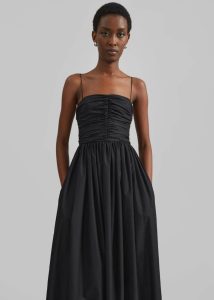 Black Women Dresses The Frankie Shop Matteau Gathered Bodice Dress - Black - Image 2