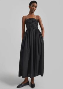 Black Women Dresses The Frankie Shop Matteau Gathered Bodice Dress - Black - Image 3