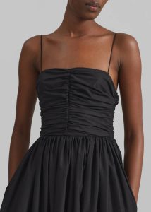Black Women Dresses The Frankie Shop Matteau Gathered Bodice Dress - Black - Image 4