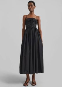 Black Women Dresses The Frankie Shop Matteau Gathered Bodice Dress - Black - Image 5