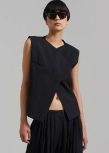 Black Women Outerwear Ashton Cross Vest - Black The Frankie Shop - Image 2