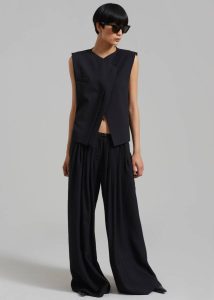 Black Women Outerwear Ashton Cross Vest - Black The Frankie Shop