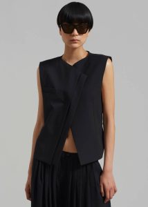 Black Women Outerwear Ashton Cross Vest - Black The Frankie Shop - Image 5