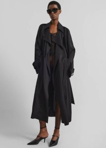 Black Women Outerwear Astoria Cut-Out Raglan Sleeve Trench Coat - Black The Frankie Shop - Image 4