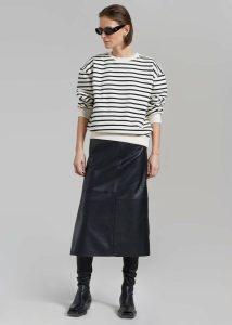 Black Women Saint Stripe Sweater - Black/White Stripe The Frankie Shop Tops - Image 2
