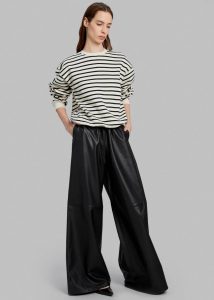 Black Women Saint Stripe Sweater - Black/White Stripe The Frankie Shop Tops - Image 3