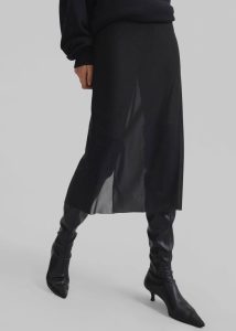 Black Women Suva Sheer Skirt - Black Bottoms The Frankie Shop