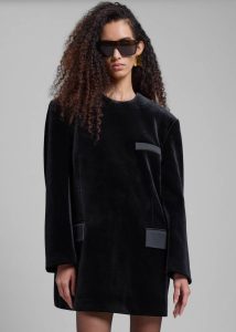 Black Women The Frankie Shop Dresses Madison Mini Velvet Dress - Black