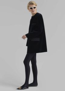 Black Women The Frankie Shop Dresses Madison Mini Velvet Dress - Black - Image 3