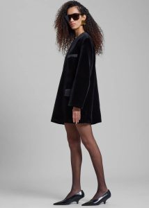 Black Women The Frankie Shop Dresses Madison Mini Velvet Dress - Black - Image 5
