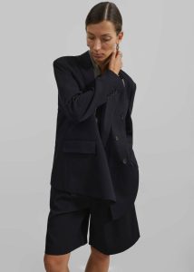 Black Women The Frankie Shop Outerwear Sava Double Breasted Blazer - Black - Image 5