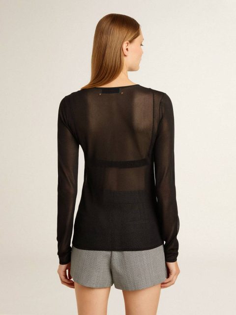 Black Women Women's Black Crew Neck T-Shirt T-Shirts & Tops Golden Goose - Image 4