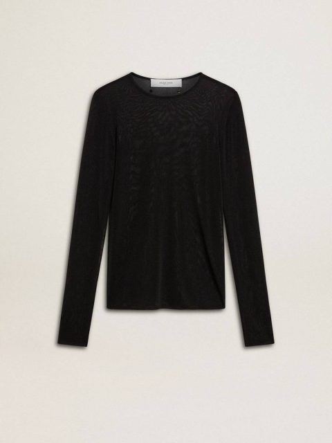 Black Women Women's Black Crew Neck T-Shirt T-Shirts & Tops Golden Goose