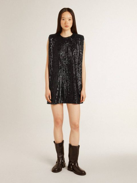 Black Women Women’s Black Sequin Dress Dresses & Jumpsuits Golden Goose - Image 3
