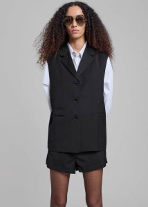 Black Women Xandra Vest - Black Outerwear The Frankie Shop - Image 2