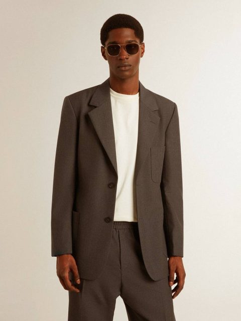 Blazers Men's Tailored Jacket In Anthracite Gray Virgin Wool Anthracite Gray Golden Goose Men - Image 2