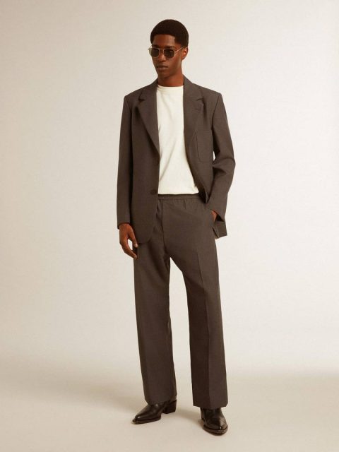 Blazers Men's Tailored Jacket In Anthracite Gray Virgin Wool Anthracite Gray Golden Goose Men - Image 3
