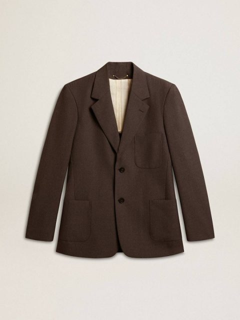 Blazers Men's Tailored Jacket In Anthracite Gray Virgin Wool Anthracite Gray Golden Goose Men