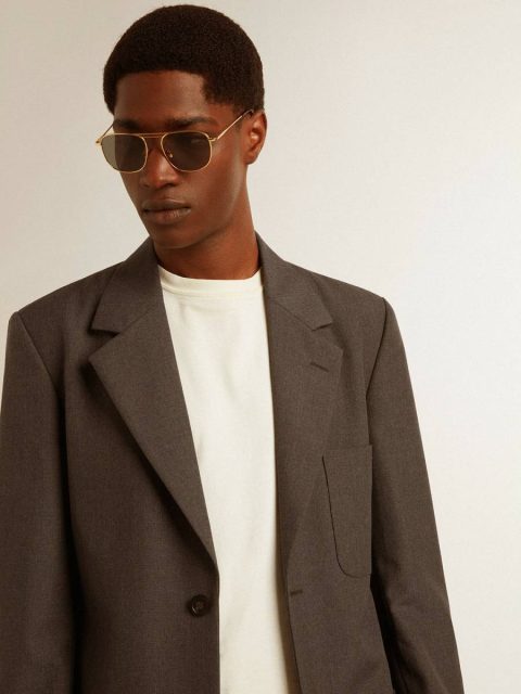 Blazers Men's Tailored Jacket In Anthracite Gray Virgin Wool Anthracite Gray Golden Goose Men - Image 5