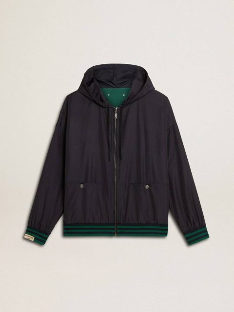 Blue And Green Golden Goose Women Men's Green And Blue Reversible Hooded Sweatshirt Sweatshirts - Image 2