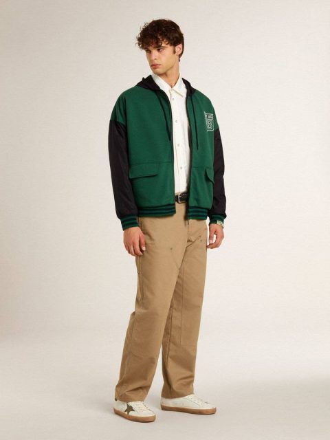 Blue And Green Golden Goose Women Men's Green And Blue Reversible Hooded Sweatshirt Sweatshirts - Image 5