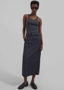 Blue Bottoms Dara Midi Skirt - Navy The Frankie Shop Women
