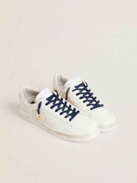 Blue Cotton Laces With Contrasting Gold-Colored Logo Laces Women Golden Goose Blue - Image 3