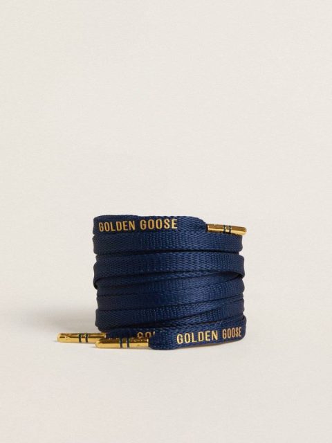 Blue Cotton Laces With Contrasting Gold-Colored Logo Laces Women Golden Goose Blue