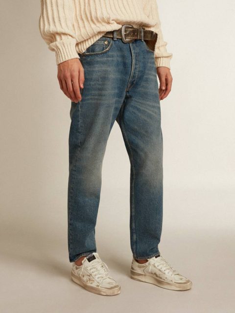 Blue Golden Goose Men Jeans & Pants Men's Slim Fit Jeans With Medium Wash - Image 2