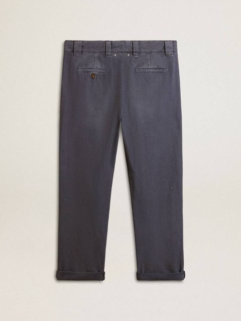 Blue Golden Goose Men's Chinos In Blue With A Lived-In Effect Jeans & Pants Men - Image 5
