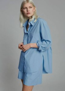 Blue Lui Organic Cotton Shirt - Blue Women Tops The Frankie Shop