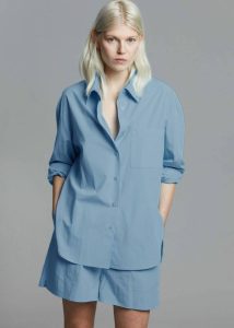 Blue Lui Organic Cotton Shirt - Blue Women Tops The Frankie Shop - Image 3