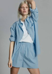 Blue Lui Organic Cotton Shirt - Blue Women Tops The Frankie Shop - Image 5