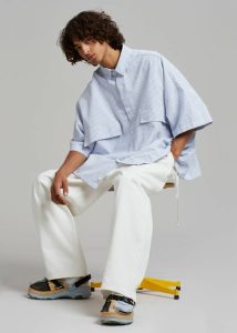 Blue Men The Frankie Shop Tops Ethan Pocket Shirt - Blue Stripe - Image 5