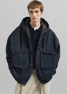Blue Outerwear The Frankie Shop Men Donovan Padded Denim Jacket  - Dark Wash