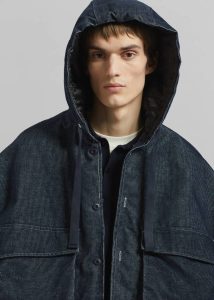 Blue Outerwear The Frankie Shop Men Donovan Padded Denim Jacket  - Dark Wash - Image 3